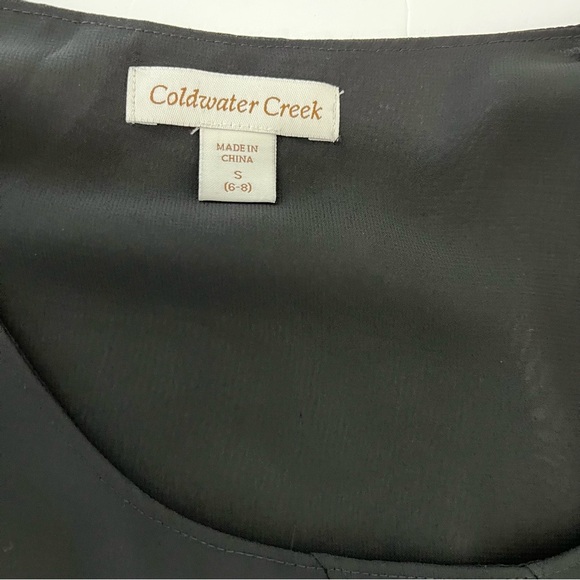 Coldwater Creek Black Tier Ruffle Sleeveless Blouse - Picture 8 of 12